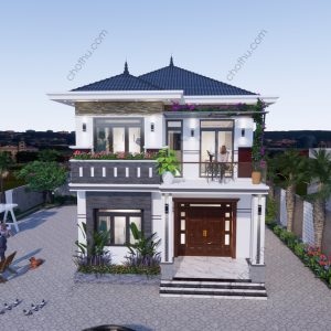 Nhà 2 tầng hiện đại đẹp mái Nhật diện tích: 8x10.5m - V575