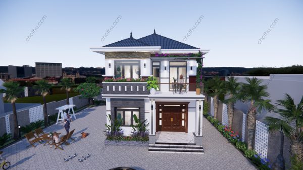 Nhà 2 tầng hiện đại đẹp mái Nhật diện tích: 8x10.5m - V575