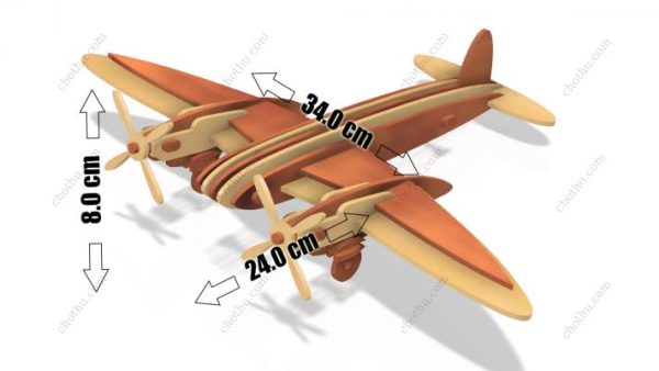 De Havilland Mosquito – Máy bay bằng gỗ cắt laser – Mô hình 3D - Hình ảnh 10