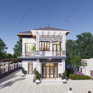 Nhà 2 tầng mái Nhật diện tích: 9,6x12,7m - V731