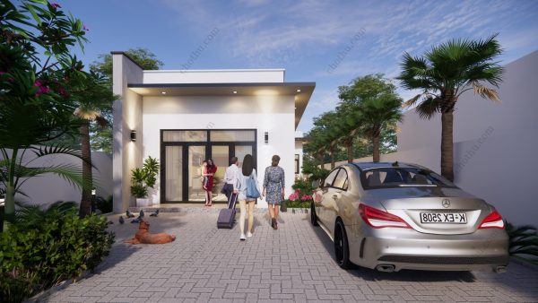 Nhà cấp 4 mái bằng diện tích 7,4x18m - V764