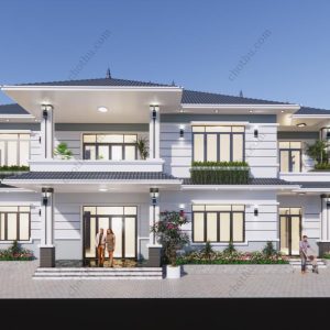 Nhà 2 tầng mái Nhật diện tích: 10x23.5m - V455