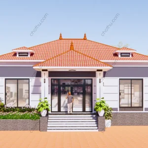 Nhà cấp 4 mái Nhật diện tích 13x10m - V766