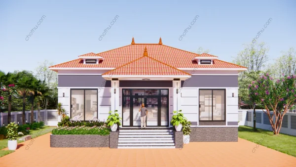 Nhà cấp 4 mái Nhật diện tích 13x10m - V766