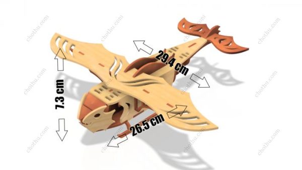 Fantasy Aircraft – Bản vẽ tàu Steampunk cho đồ chơi gỗ cắt laser – Mô hình 3D - Hình ảnh 3