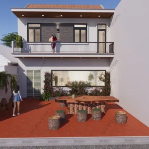 Nhà 2 tầng mái Nhật diện tích: 7.9x6.1m - V714
