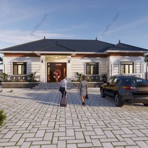 V687 - 4-level house with Japanese roof 18,5x12,3m