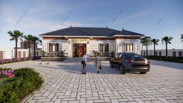 V687 - 4-level house with Japanese roof 18,5x12,3m