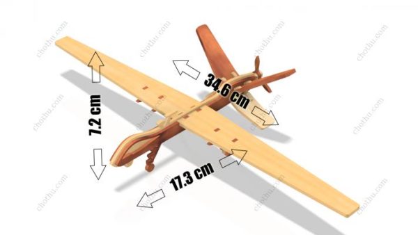 Máy bay không người lái quân sự – Mô hình 3D tệp cắt bằng laser - Hình ảnh 2