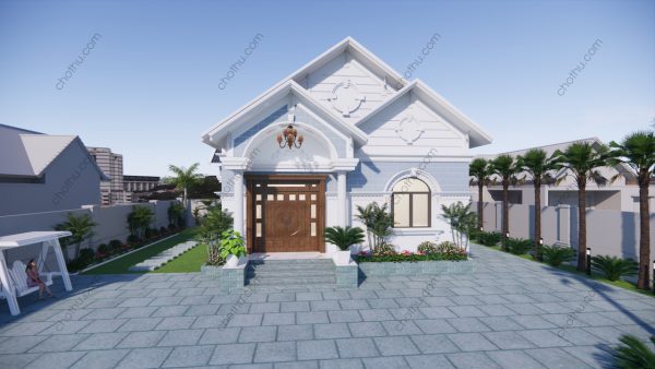 Mẫu nhà cấp 4 mái Thái không thể bỏ qua diện tích: 9.8x9.4m - V549