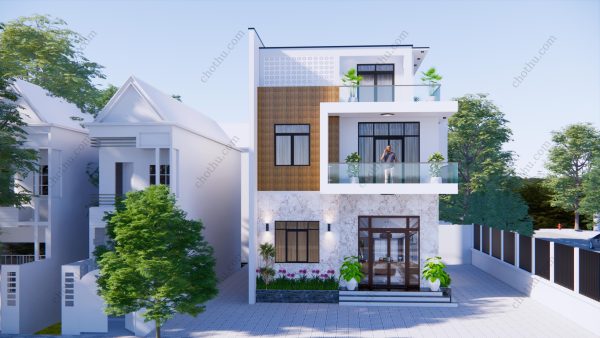 Mẫu nhà 3 tầng hiện đại diện tích: 8x10m - V409 - Hình ảnh 2