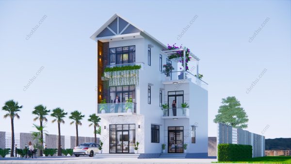 Mẫu nhà 3 tầng mái Thái hiện đại diện tích: 7.1x13m - V471 - Hình ảnh 2