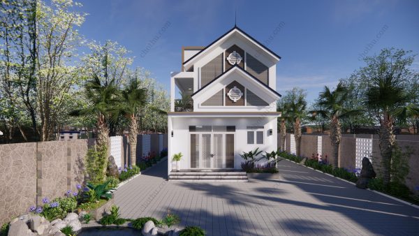 Nhà mái Thái 2 tầng diện tích: 6.5x12m - V498 - Hình ảnh 2