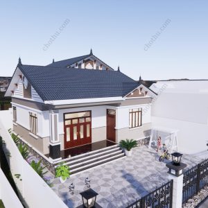 Nhà cấp 4 mái Thái đơn giản, đầy đủ nội thất diện tích: 10x15m - V596