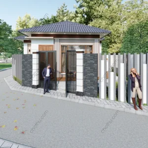 Nhà cấp 4 mái Thái đơn giản hot nhất hiện nay diện tích: 9.3x8.3m - V881