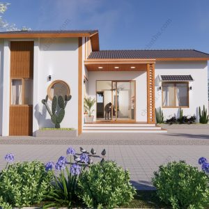 Mẫu nhà mái Thái đơn giản, tiết kiệm diện tích 10x12m - V612