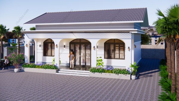 Nhà 2 tầng mái dốc đẹp độc đáo diện tích: 13,5x7,9m - V620 - Hình ảnh 2