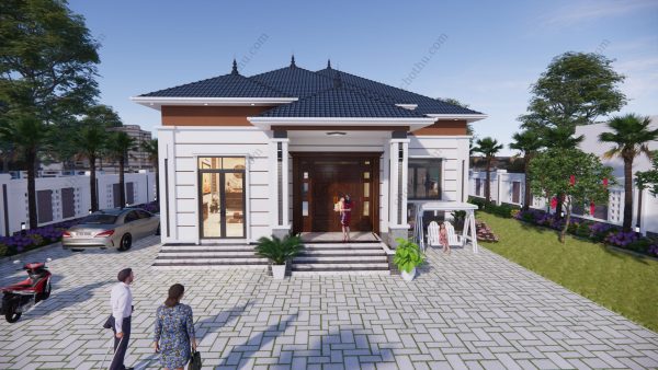 Nhà cấp 4 mái Nhật hot nhất hiện nay diện tích: 15x12m - V624