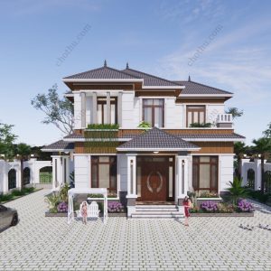 Nhà mái Nhật 2 tầng diện tích: 10x12,6m - V635