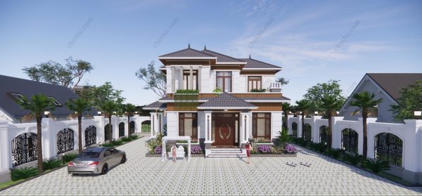 Nhà mái Nhật 2 tầng diện tích: 10x12,6m - V635