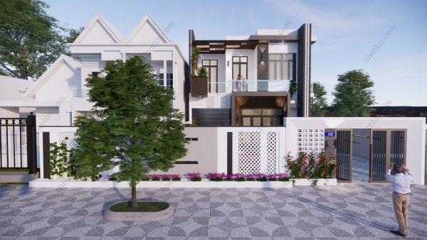 Nhà 2 tầng hiện đại mái bằng diện tích: 8x17,5 - V699 - Hình ảnh 2