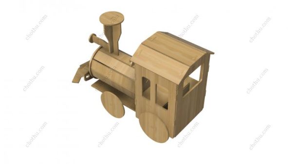 Đồ chơi mô hình tàu hỏa để cắt bằng laser - Mô hình 3D - Hình ảnh 7