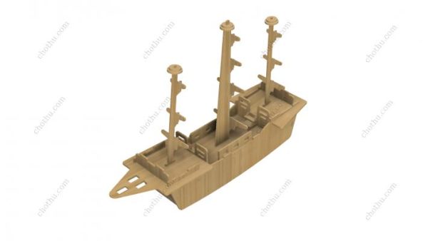 Đồ chơi gỗ cắt laser thuyền buồm để cắt laser mô hình 3D