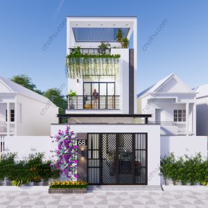 Nhà ống 2 tầng hiện đại ấn tượng nhất hiện nay diện tích: 5x25m - V399