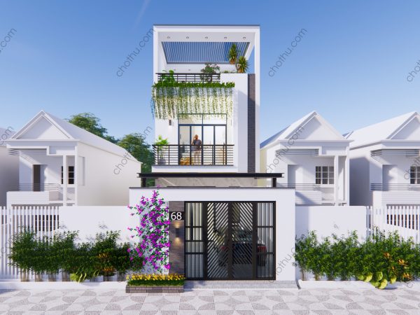 Nhà ống 2 tầng hiện đại ấn tượng nhất hiện nay diện tích: 5x25m - V399