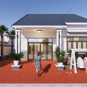 Nhà cấp 4 mái Nhật đơn giản diện tích: 8x10m - V807
