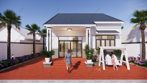 Nhà cấp 4 mái Nhật đơn giản diện tích: 8x10m - V807