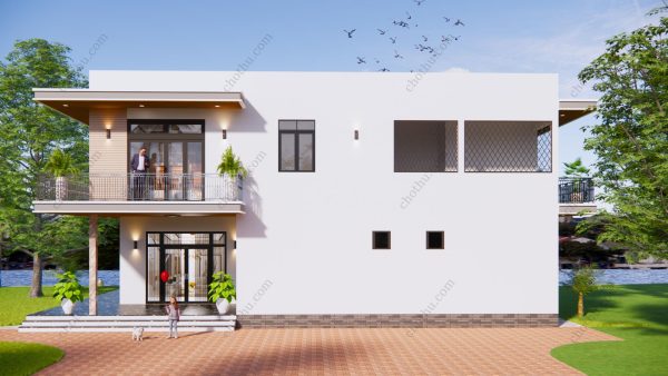 Mẫu nhà 2 tầng hiện đại 2 mặt tiền, không gian thoáng đãng diện tích: 9.5x15m - V829 - Hình ảnh 2