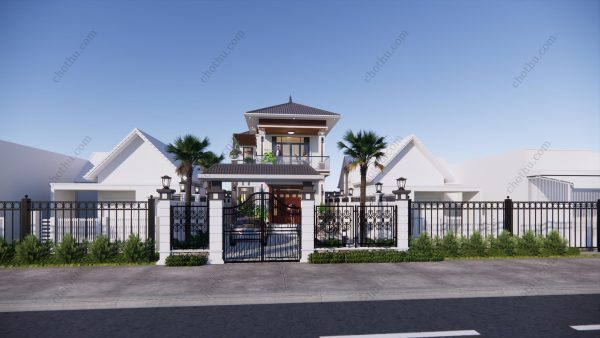 Mẫu nhà 2 tầng mái Nhật diện tích: 7x15,5m - V597
