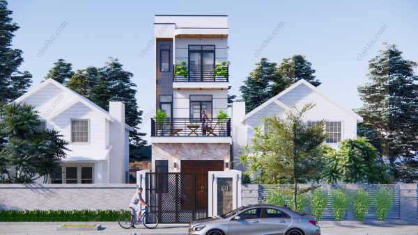 Nhà 4 tầng mái Thái đang thịnh hành hiện nay diện tích: 5x15m - V485