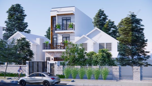 Nhà 4 tầng mái Thái đang thịnh hành hiện nay diện tích: 5x15m - V485 - Hình ảnh 3
