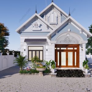 Nhà cấp 4 mái Thái, 3 phòng ngủ, diện tích 8,4x11,4m -V838