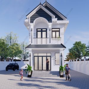 Nhà ống 2 tầng mái Thái đẹp diện tích: 5.2x11.4m - V808