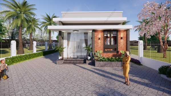 Nhà cấp 4 mái bằng diện tích: 6,9x16,4m - V686 - Hình ảnh 2