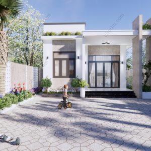 Nhà cấp 4 mái bằng diện tích: 7,2x15m - V678