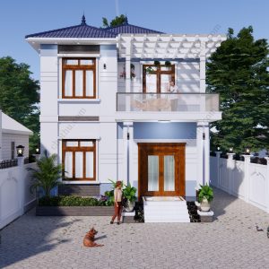 Mẫu nhà 2 tầng mái Nhật diện tích: 8.3x12.6m - V826