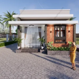 Nhà cấp 4 mái bằng diện tích: 6,9x16,4m - V686