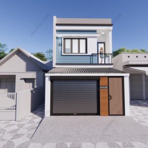 Nhà 2 tầng hiện đại diện tích: 5,4x19,25m - V672