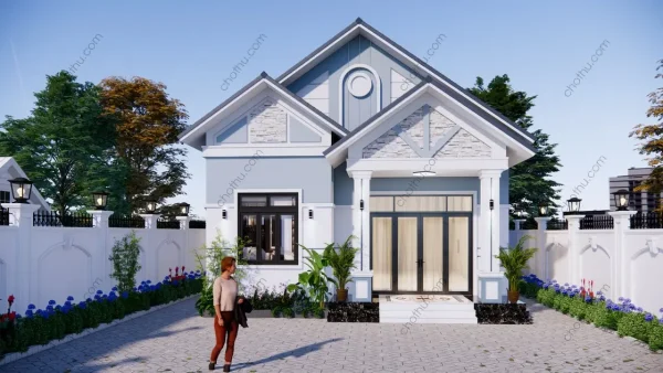 Mẫu nhà cấp 4 mái Thái diện tích: 8.3x12.3m - V841