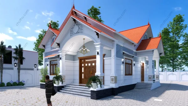 Mẫu nhà cấp 4 mái Thái diện tích: 10x16.5m - V873 - Hình ảnh 8
