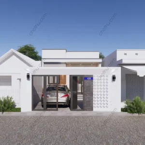 Nhà cấp 4 hiện đại, tiện nghi, mái bằng diện tích: 6x25m - V850