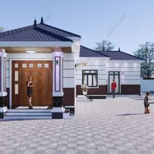 Nhà cấp 4 mái Nhật diện tích 13,3x18m - V754