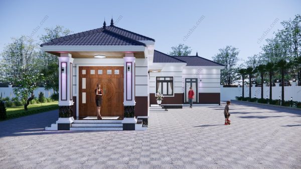 Nhà cấp 4 mái Nhật diện tích 13,3x18m - V754
