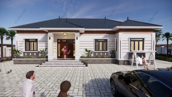 V687 - 4-level house with Japanese roof 18,5x12,3m - Hình ảnh 6