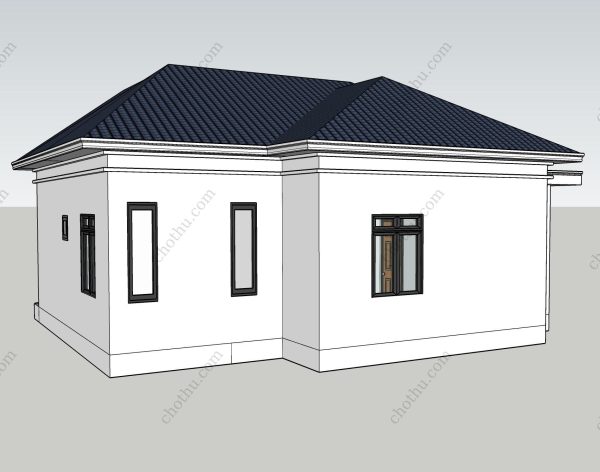 V296 - Thiết kế nhà cấp 4 mái Nhật 3 phòng ngủ 12x11.3m - Hình ảnh 2