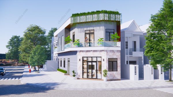 Nhà phố 2 mặt tiền vát sang trọng diện tích: 5x20m - V434